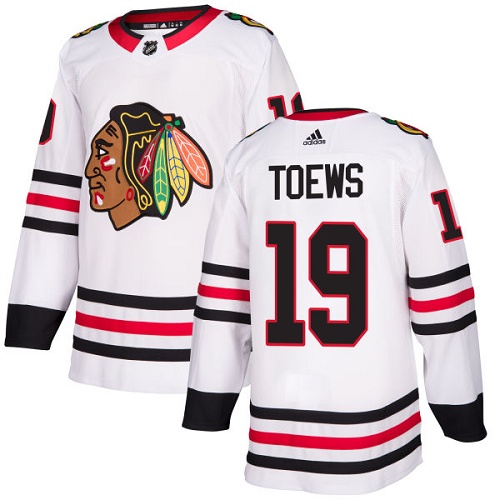 Herren Chicago Blackhawks Eishockey Trikot Jonathan Toews #19 Authentic Weiß Auswärts